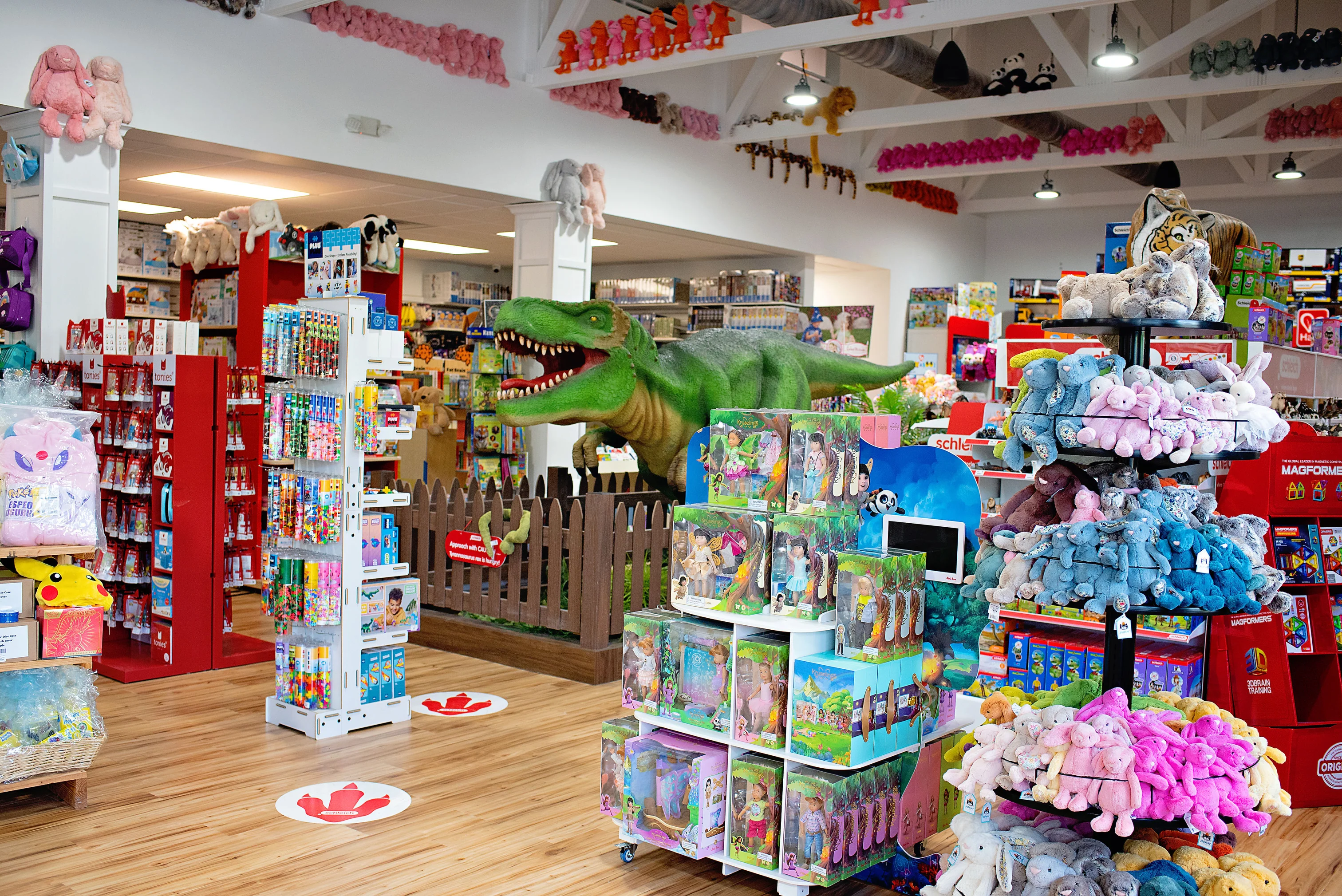 Toy store colorful shelves